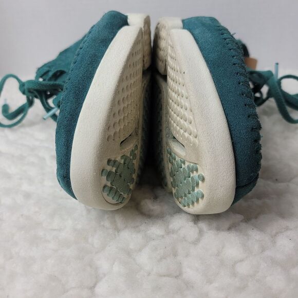 Clarks Trigenic Flex Mens Size 10.5 Teal Green Suede Vibram Soles 26117462 Good - Picture 11 of 11